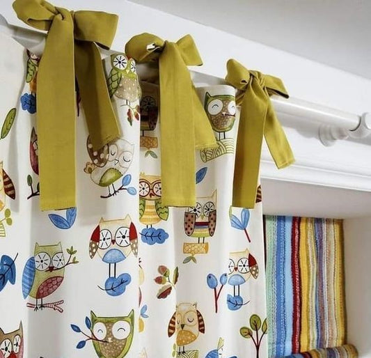 Tie top curtains and drapes