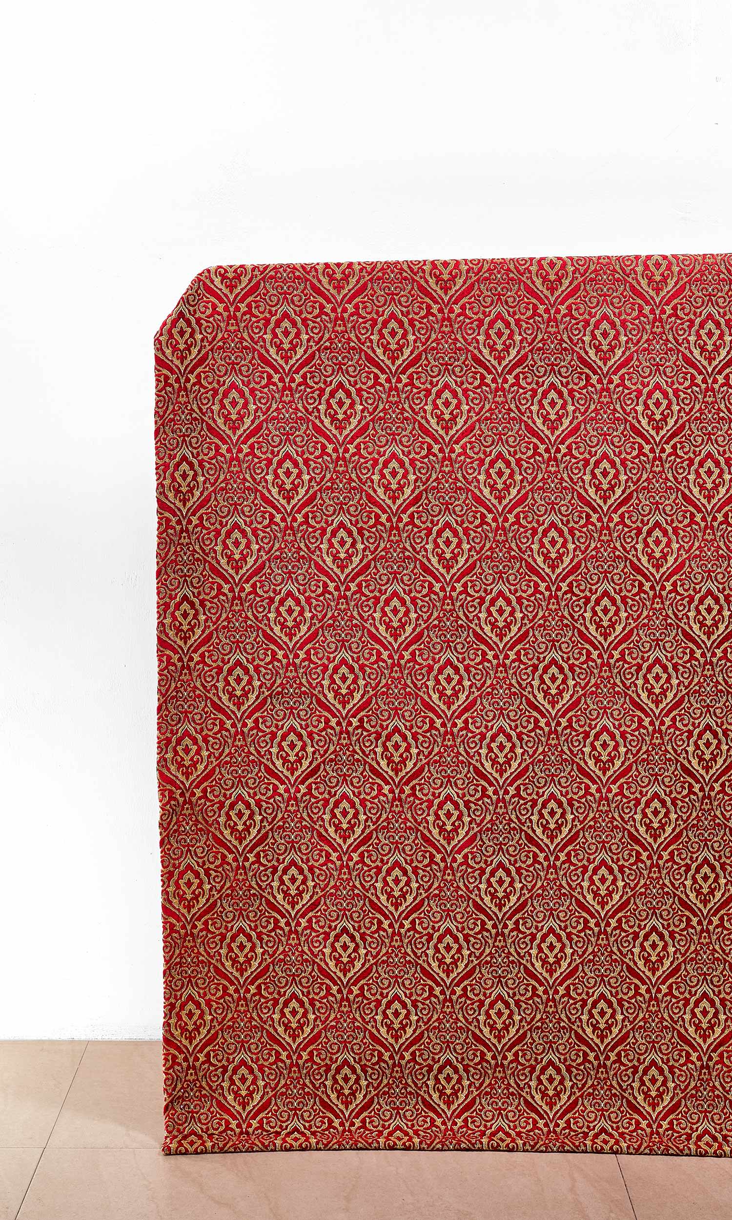 Damask Velvet Home Décor Fabric By the Metre (Beige/ Brown/ Red)
