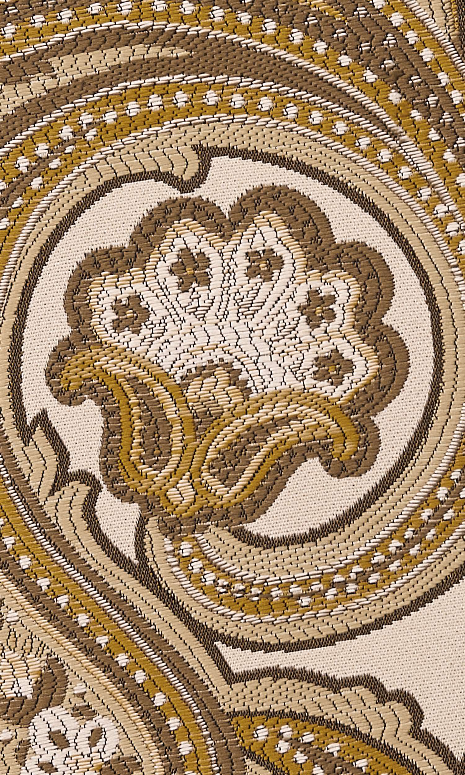 Paisley Home Textile Fabric Material Sample (Beige/ Yellow/ Umber)