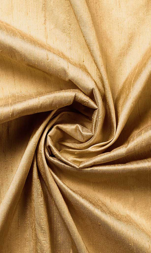 Dupioni Silk Home Décor Fabric Sample (Golden Beige/ Brown)