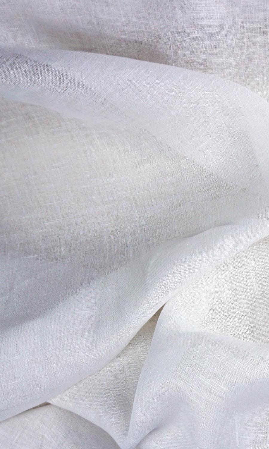 Semi Sheer Window Treatments Fabric By the Metre (White/ Ivory)