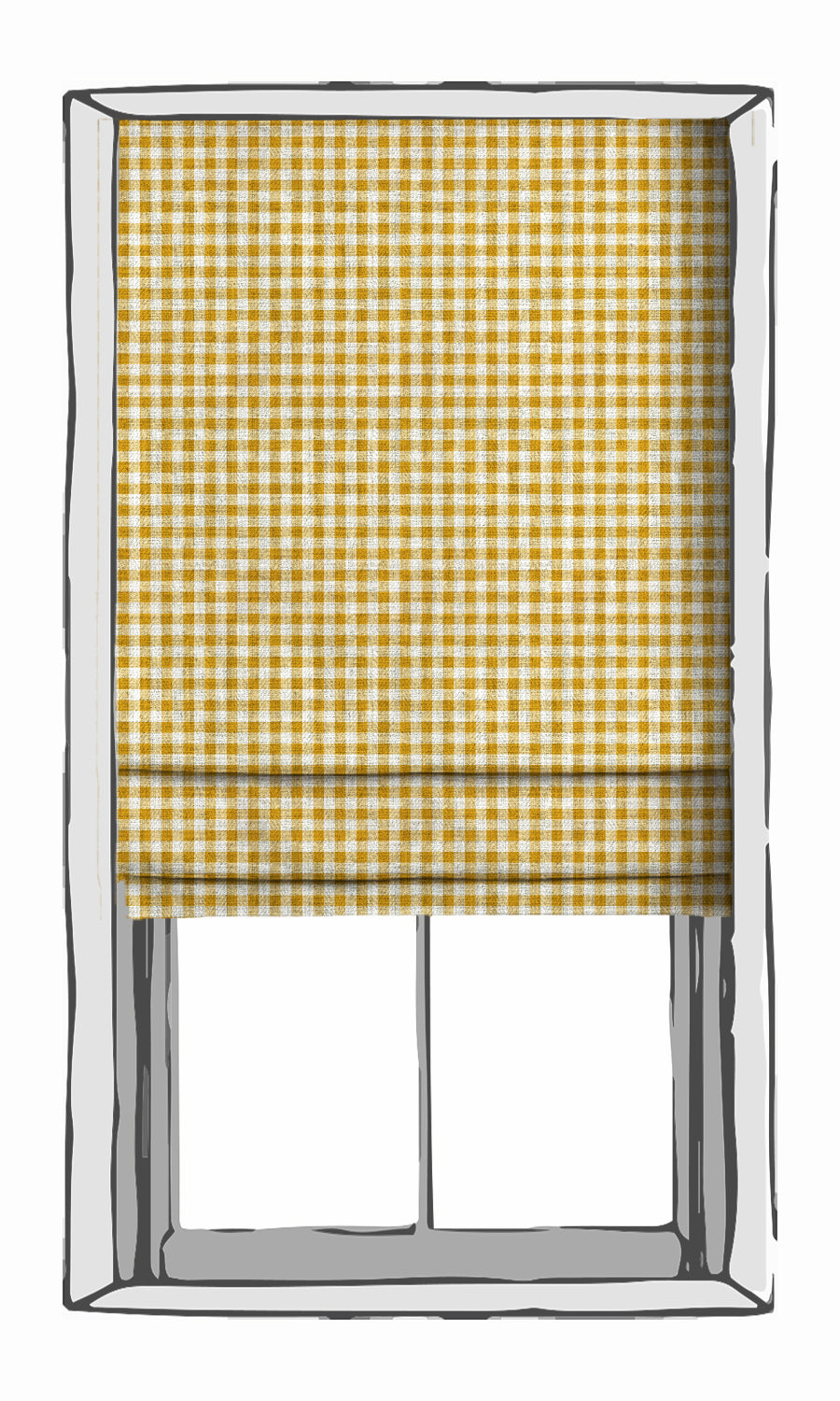 Checked Free Fabric Material Sample (Deep Yellow/ White)