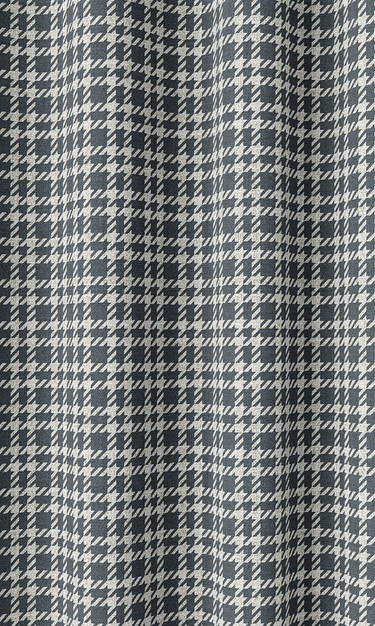 Check Patterned Drapes (Slate Grey)