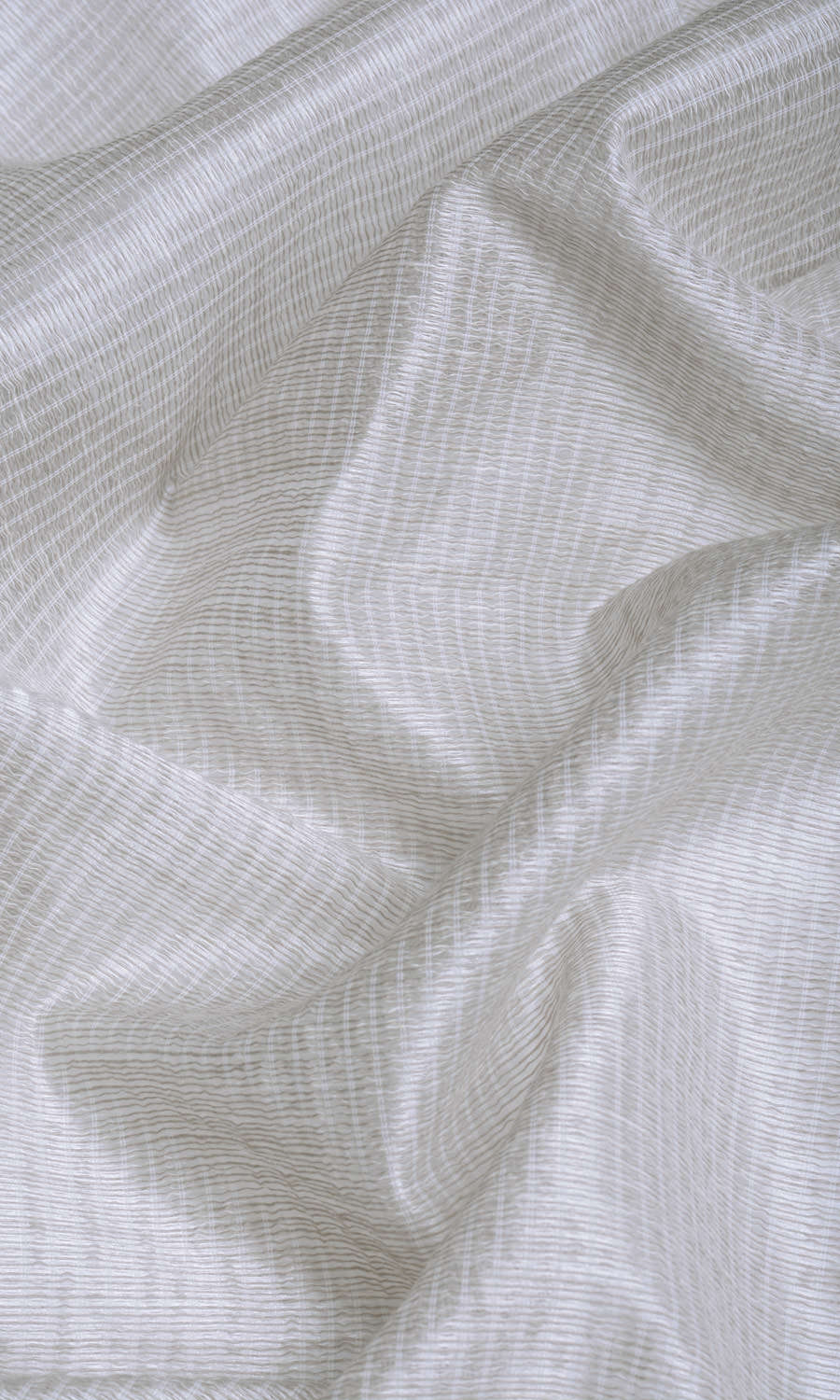 Horizontal Striped Sheer Window Treatments Fabric By the Metre (Grey-Beige)