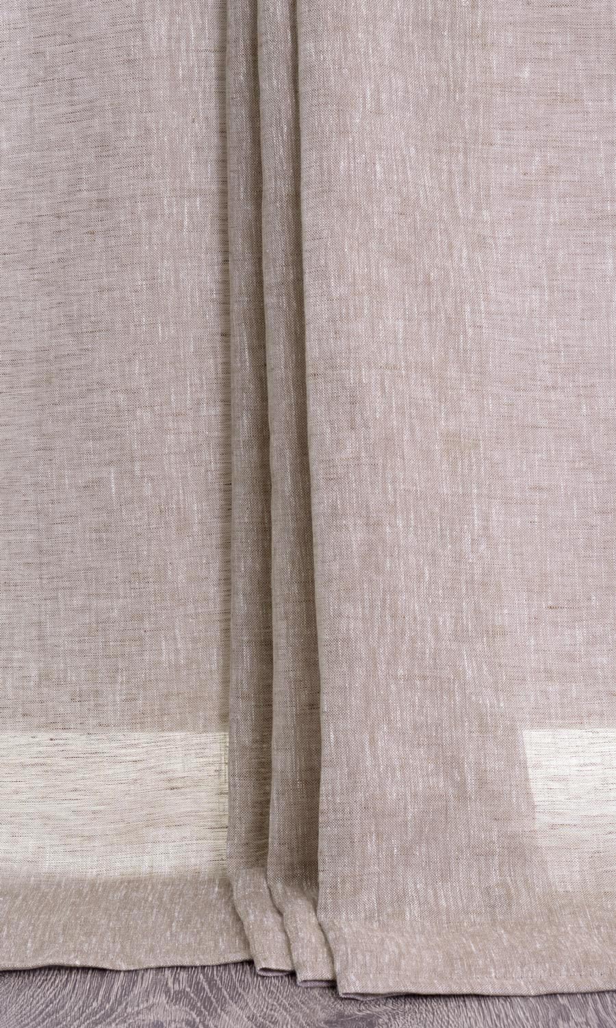 Linen Sheer Window Treatments Fabric By the Metre (Brown)