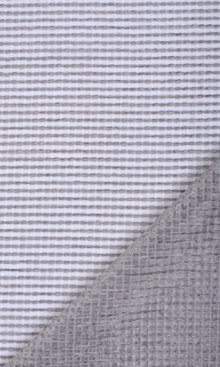 Check Weave Sheer Fabric By the Metre for Curtains & Drapes (Grey)