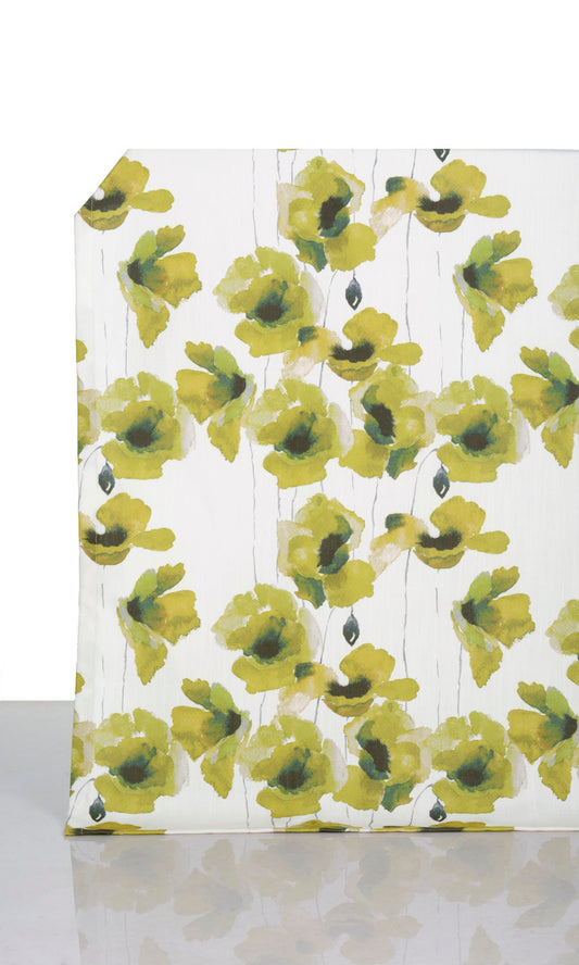 Yellow & Green Printed Curtains For Powder Room