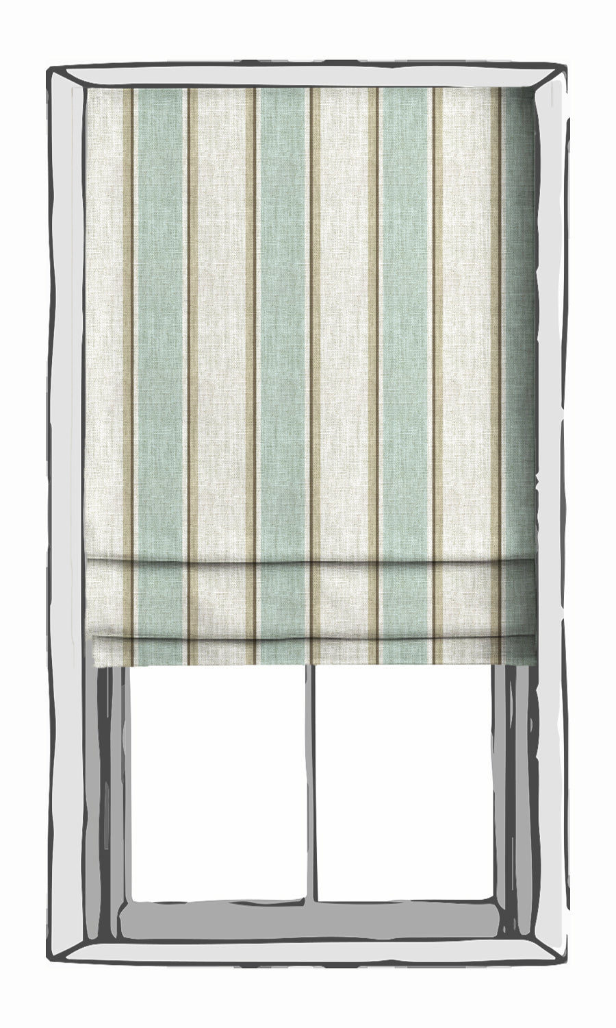 Modern Striped Drapes for Living, Bedroom, Kitchen, Bathroom (Duck Egg Blue/ White)