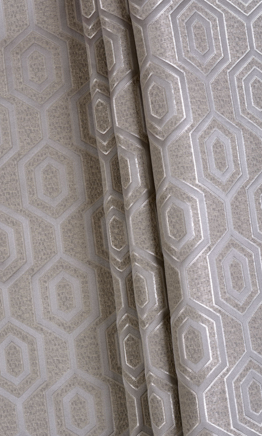 Jacquard Honeycomb Patterned  Curtains (Grey) Extra Long Short Wide