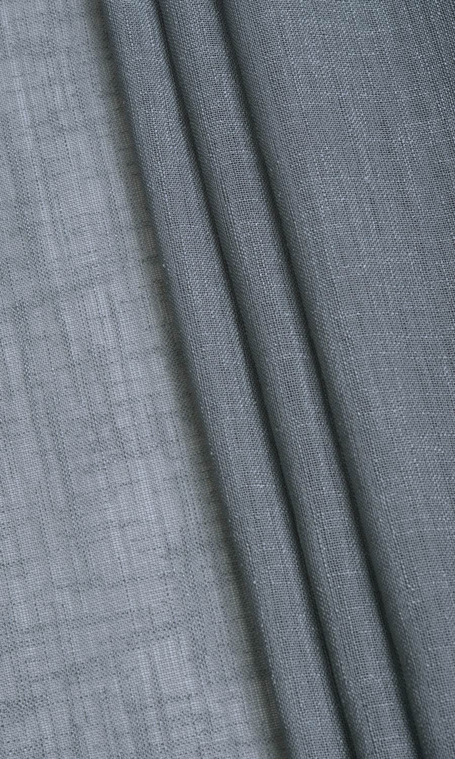 Linen Textured Sheer Fabric Material By the Metre (Grey)