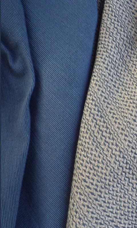 Cotton Window Treatments Fabric By the Metre (Plain Blue)