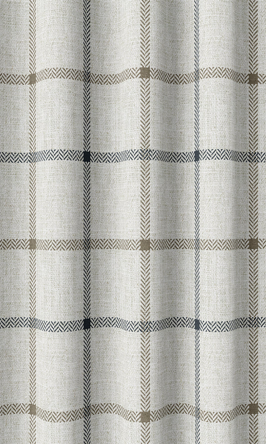 Check Patterned Drapes (Oatmeal White)