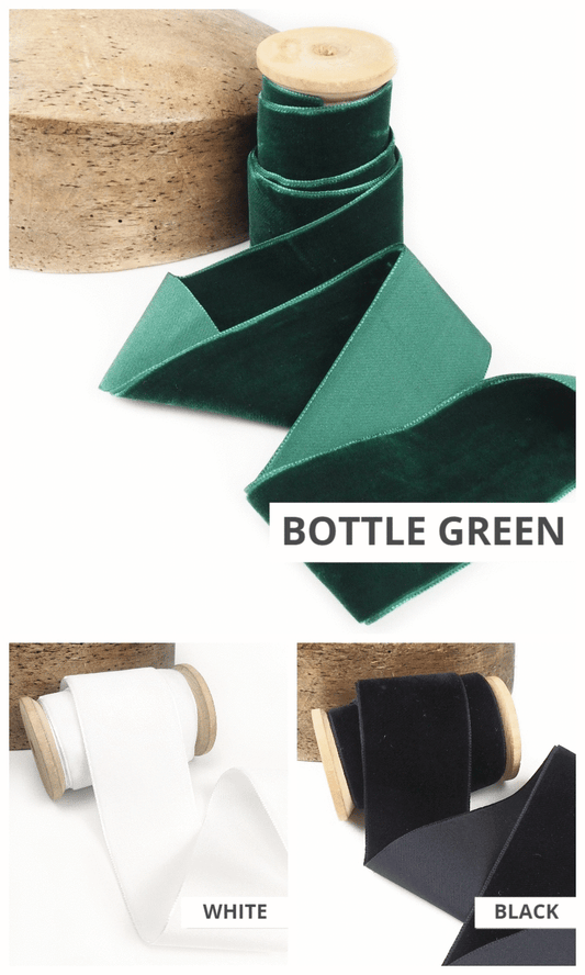 Wide velvet ribbon trim