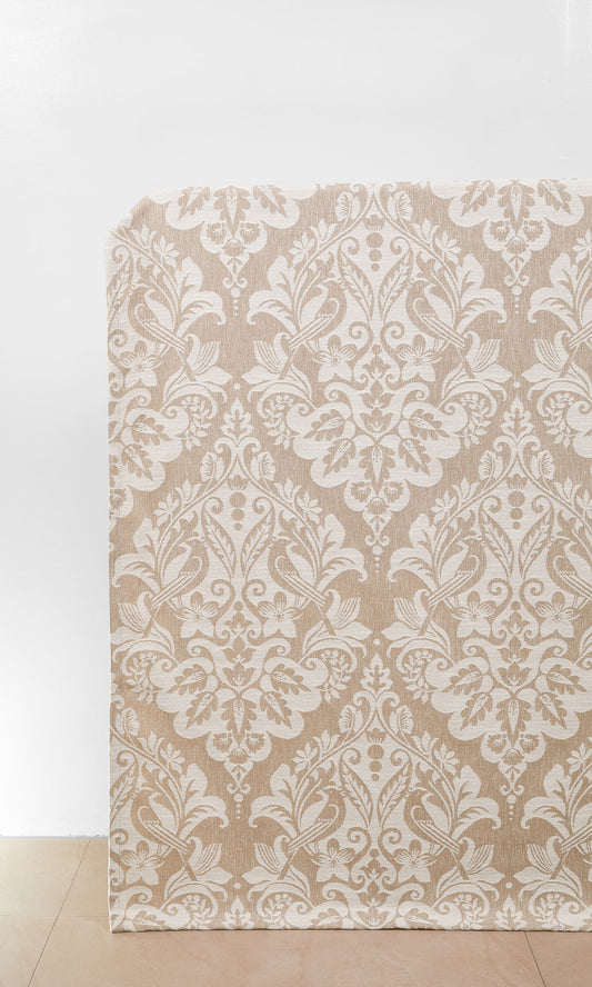 Damask Curtains (Beige/ White)