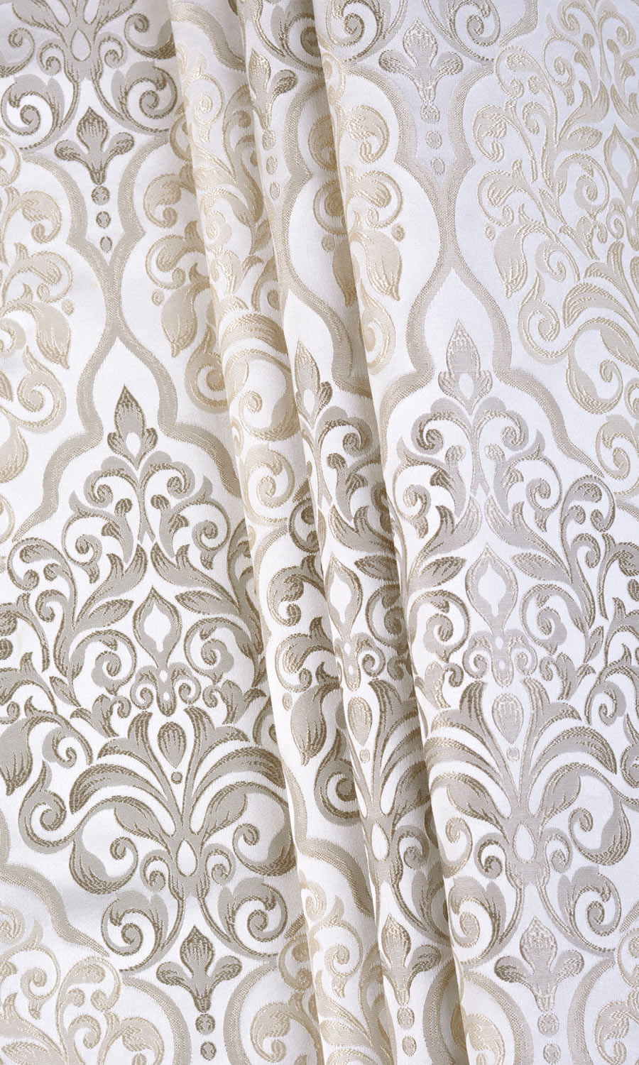 Damask Home Textile Fabric Material Sample (Beige)