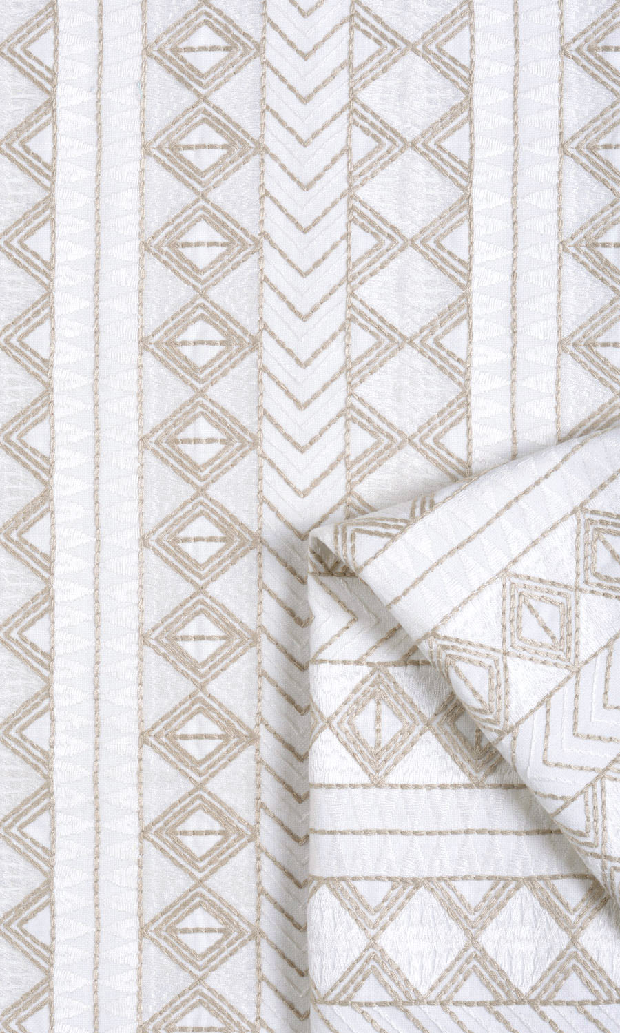 Ikat Textured Curtains / Drapes / Window Drapery Panels (white/ Beige)