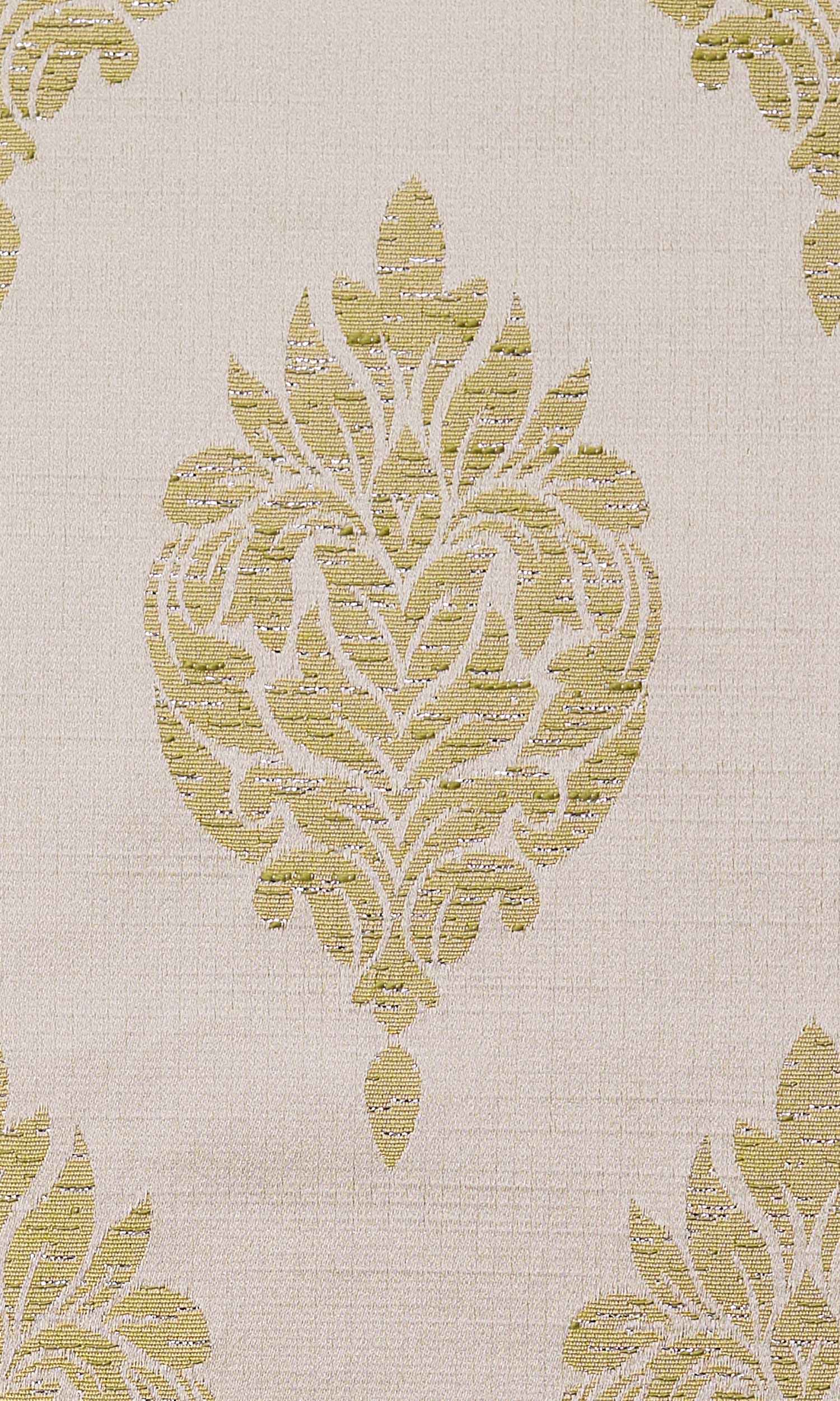 Self-Patterned Damask Home Textile Fabric Material Sample (Green)