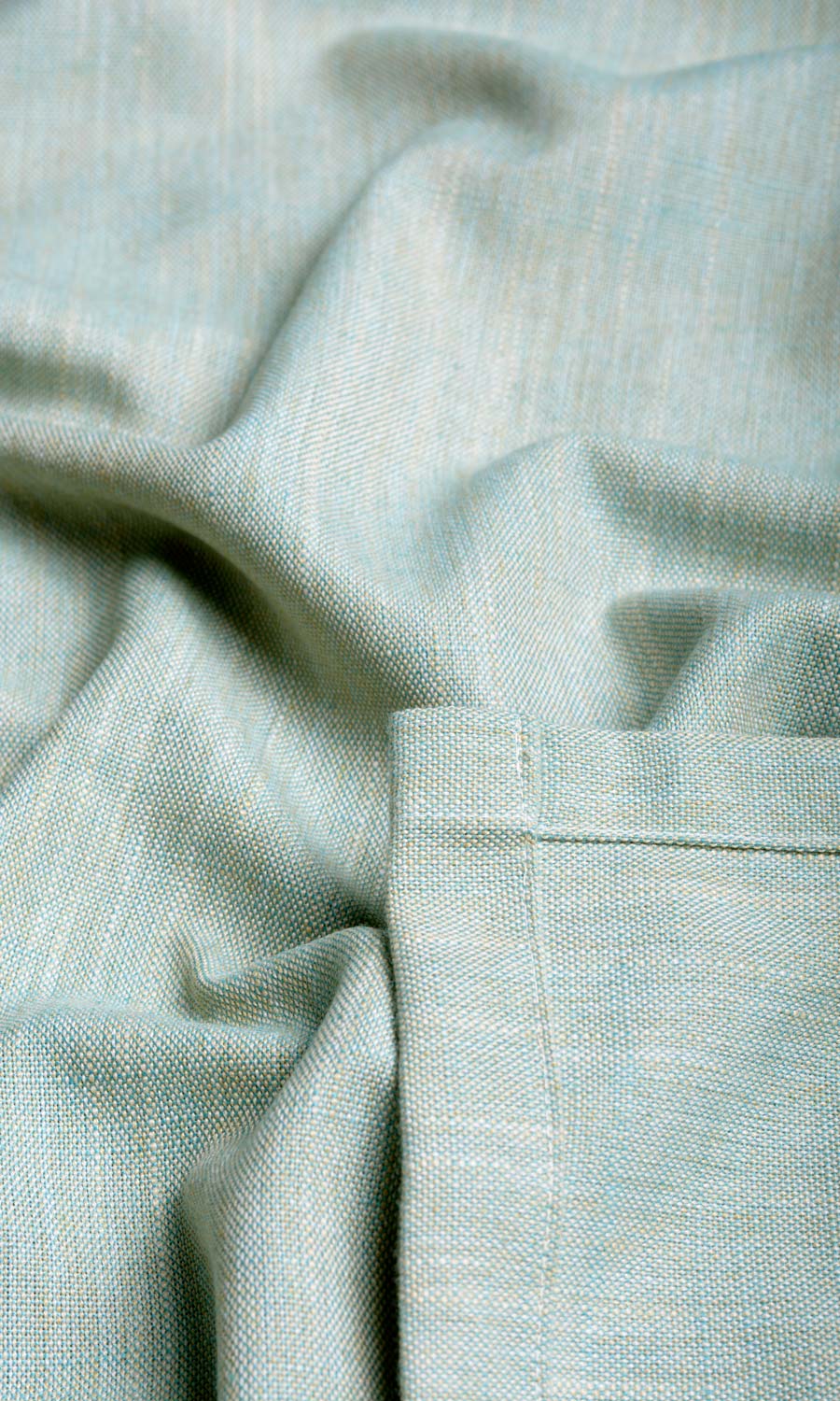 Plain Linen Texture Any Size Style Curtains (Pale Blue/ Green)