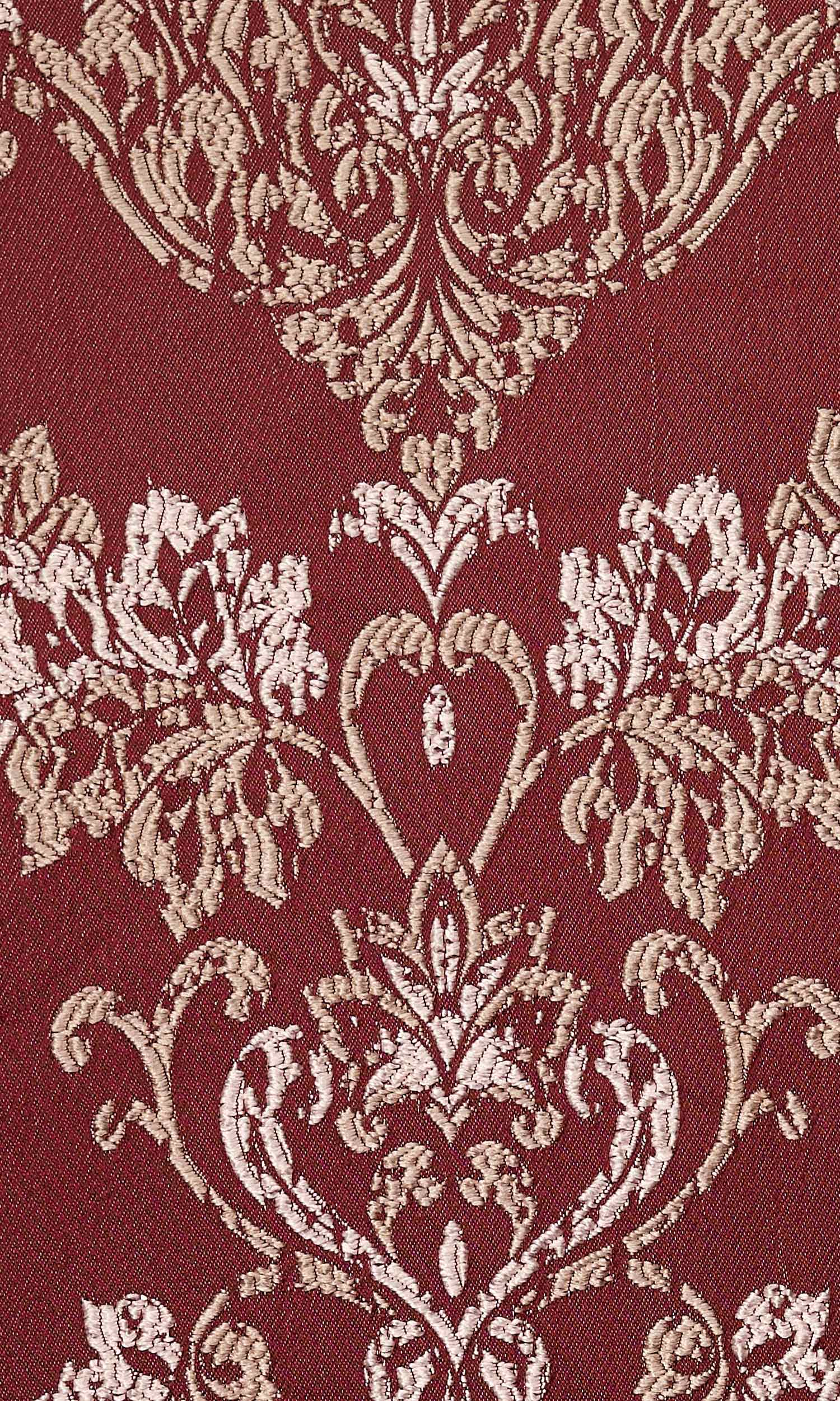 Fleur De Lis Patterned Home Textile Fabric Material Sample (Red)