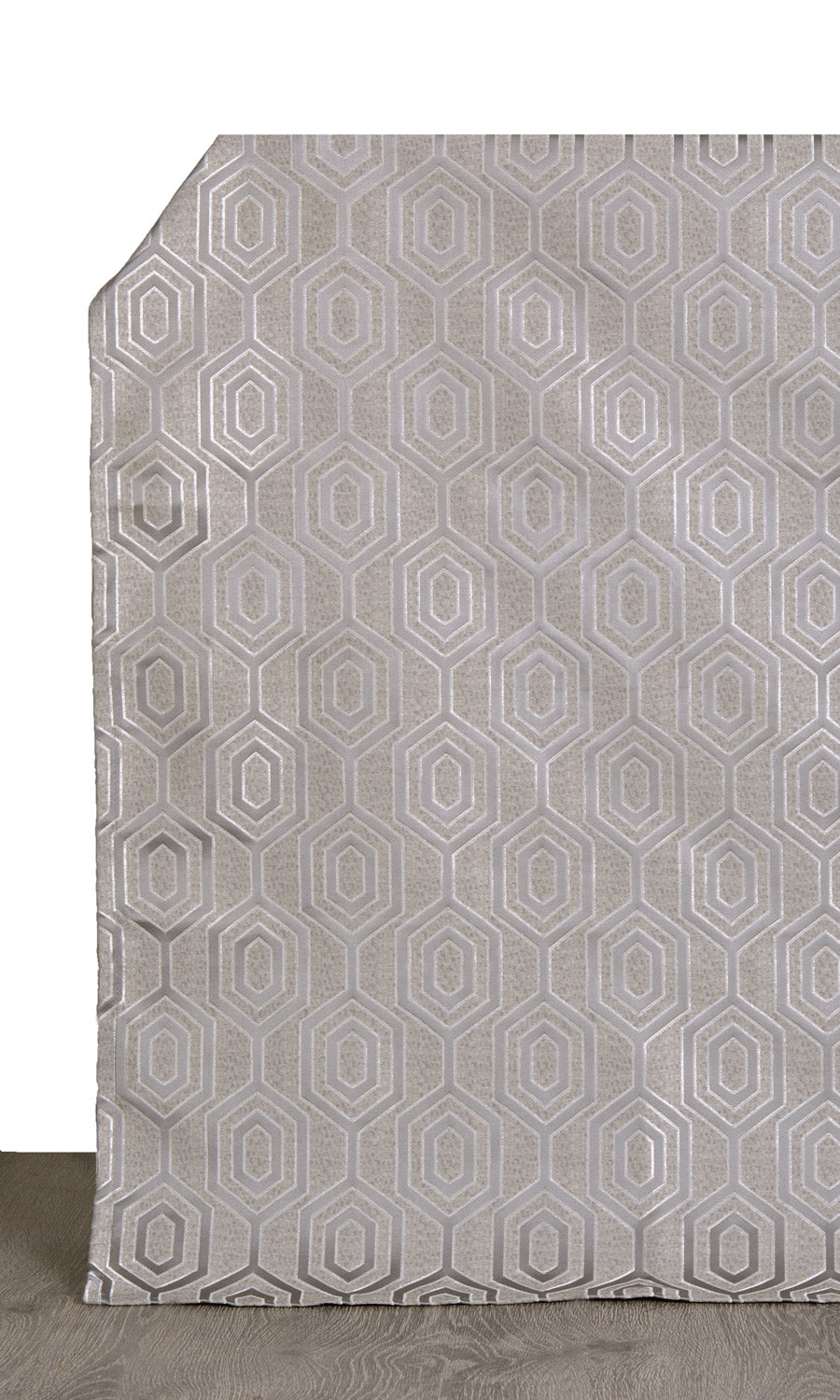 Jacquard Honeycomb Patterned  Pinch Pleat, Rod Pocket, Eyelet Curtains (Grey)