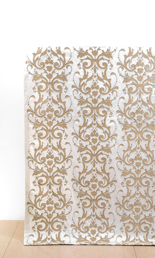 Golden/White Custom Curtains