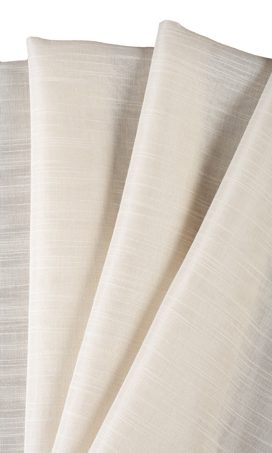 Textured Sheer Fabric Material By the Metre (Pale Beige/ Warm Ivory)