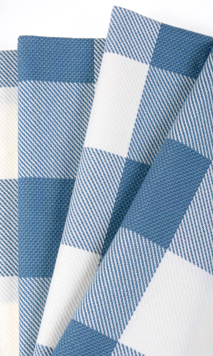 Buffalo Check Drapes (Indigo Blue/ White) Extra Long Short Wide