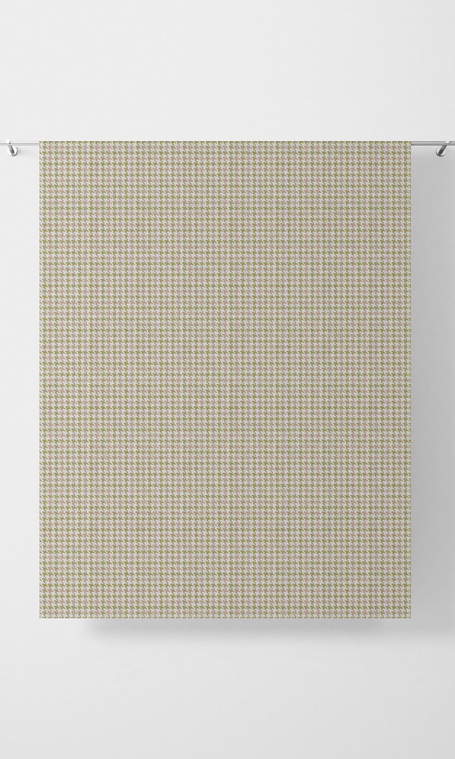 Houndstooth Patterned Free Fabric Material Sample (Green & Pink)