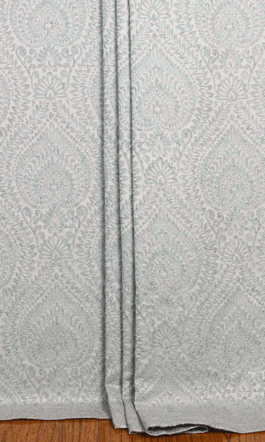 Textured Floral Home Textile Fabric Material Sample (Silver Grey)
