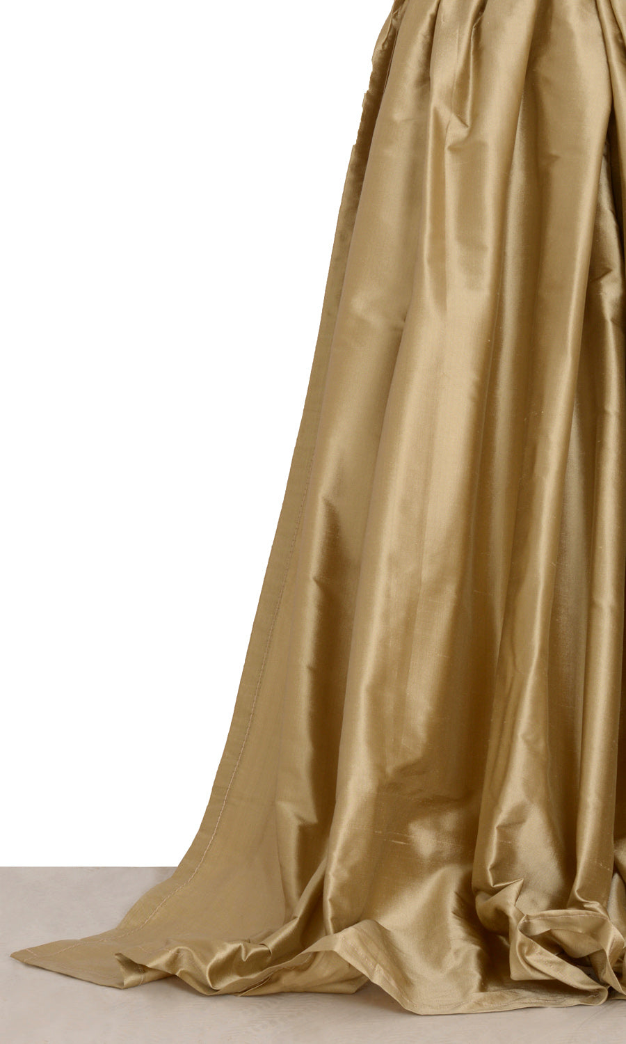 Shantung Silk Drapes for Living, Bedroom, Kitchen, Bathroom (Golden Beige/ Ochre Yellow)
