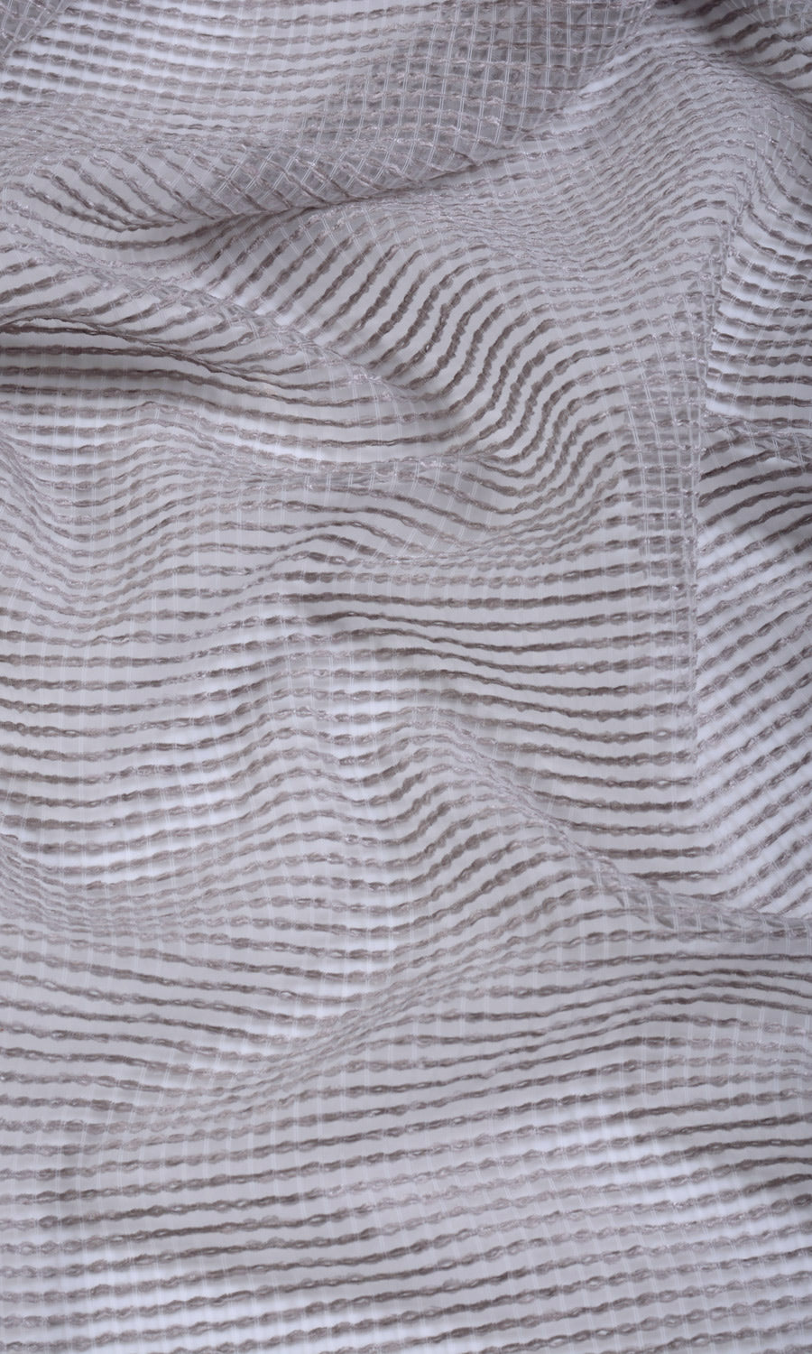 Check Weave Sheer Home Textile Fabric Material By the Metre (Grey)
