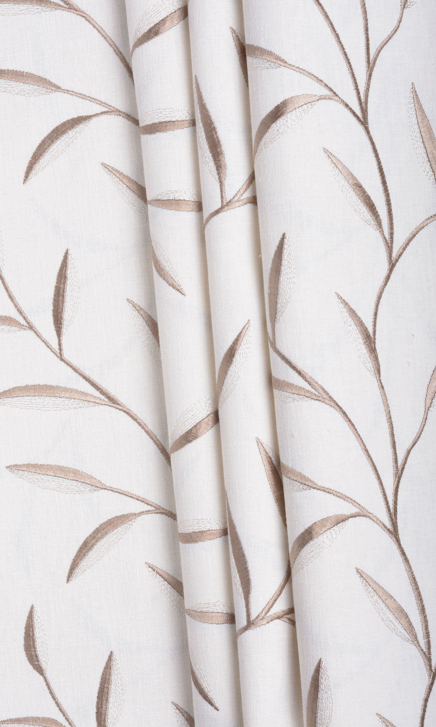Floral Embroidery Made-to-Measure Curtains (Cream)