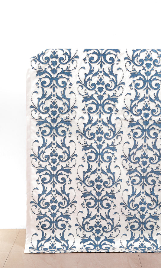 White/Blue Custom Curtains