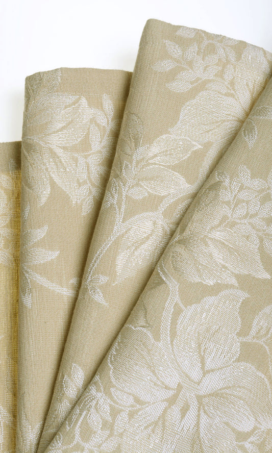 Floral Curtain Panels (Beige)
