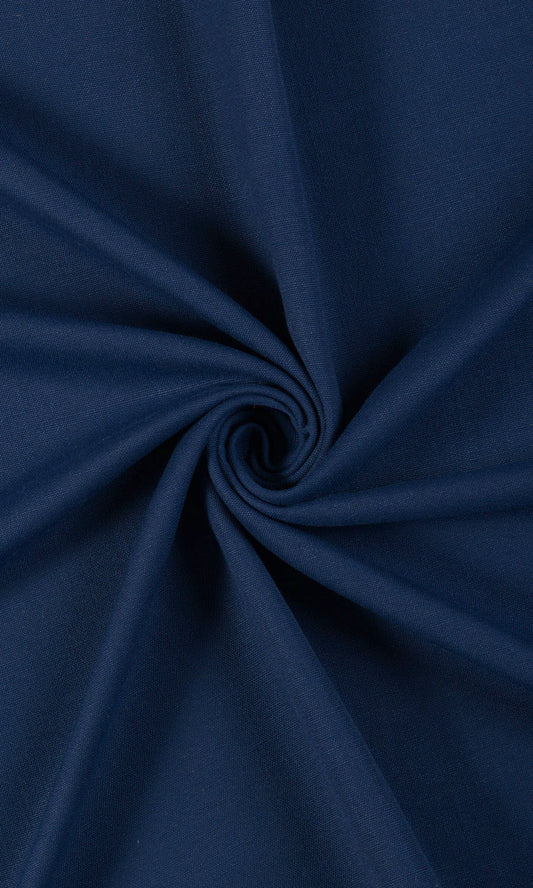 Plain Cotton Curtains (Navy Blue)