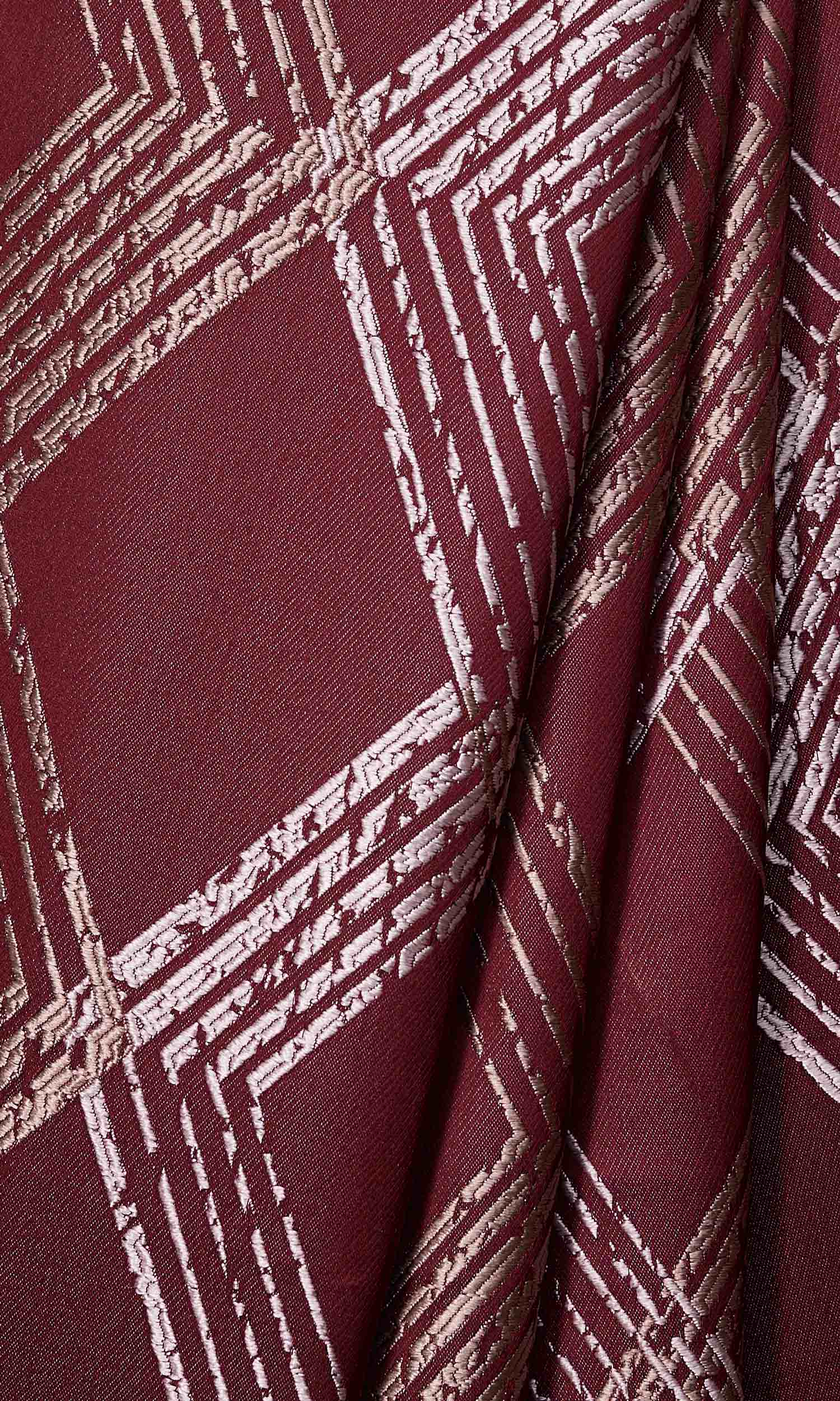 Geometric Patterned  Curtains for Living, Bedroom, Kitchen, Bathroom (Red)