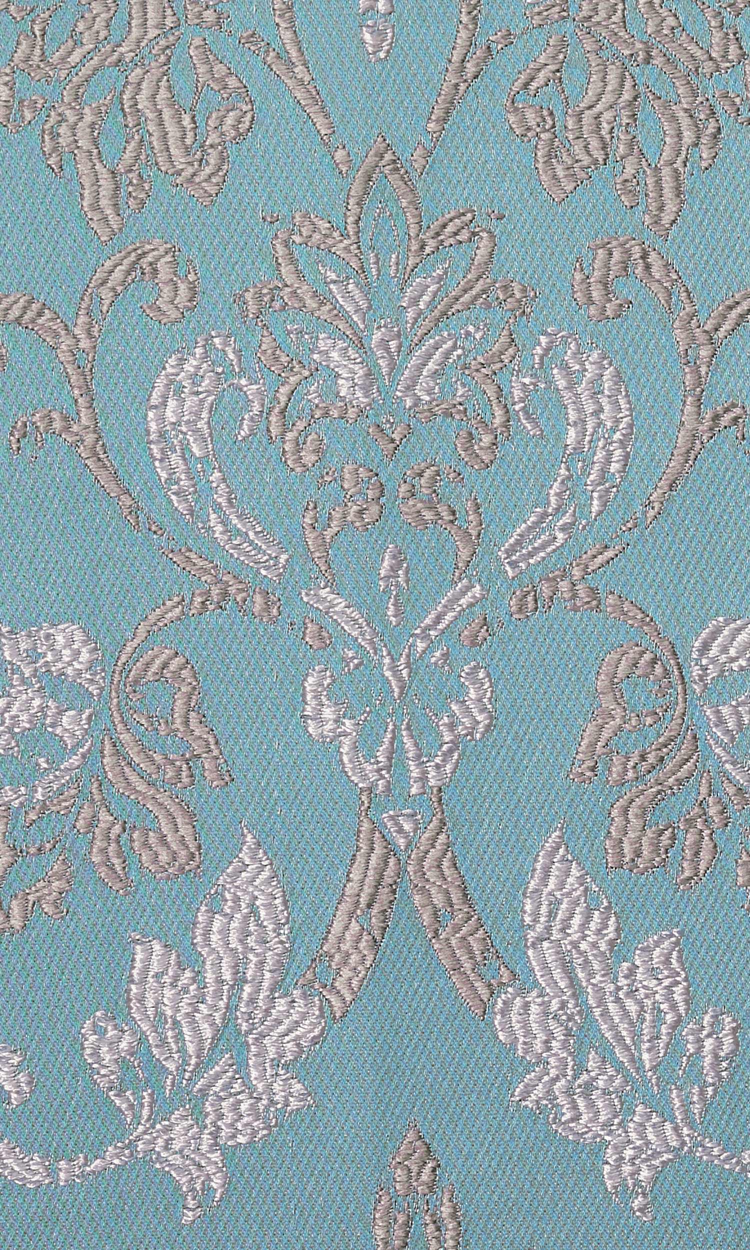 Fleur De Lis Patterned Home Textile Fabric Material Sample (Blue)