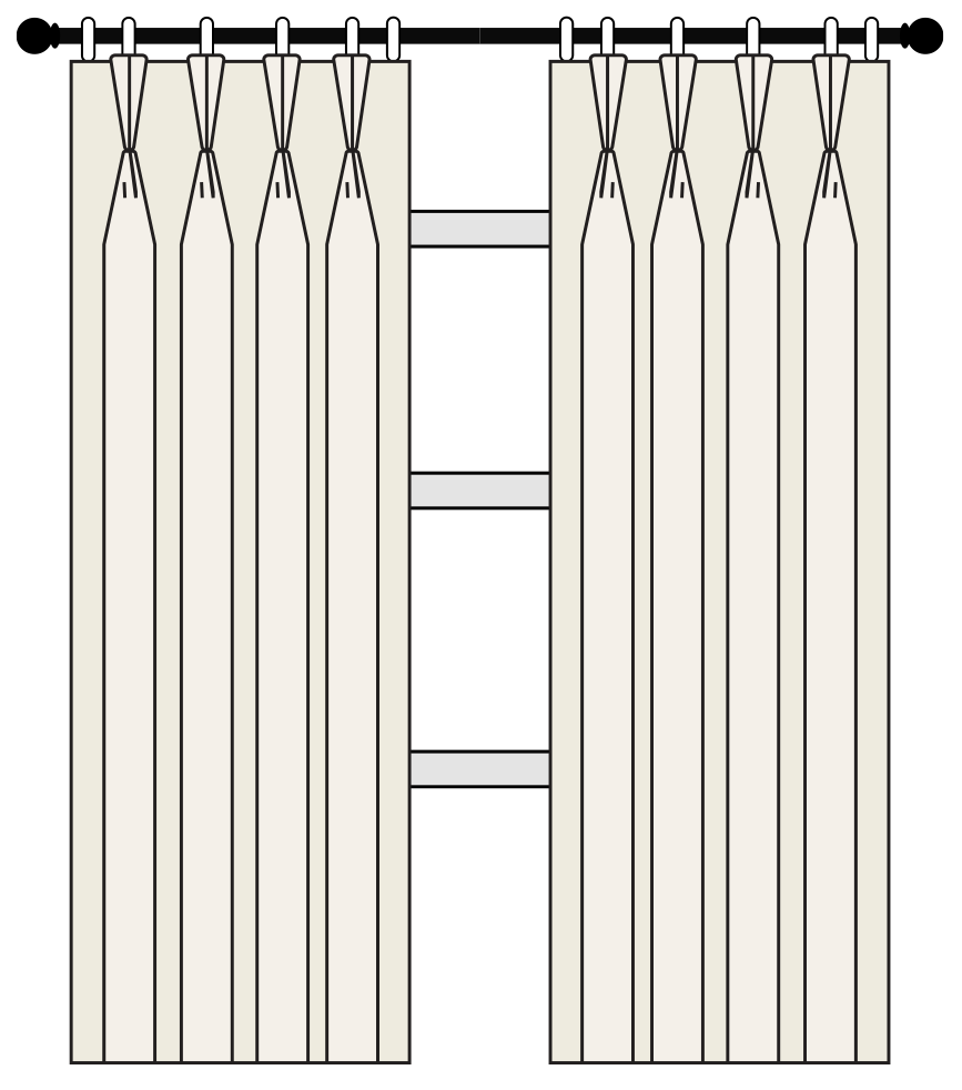 Double pinch pleat curtains from The White Window