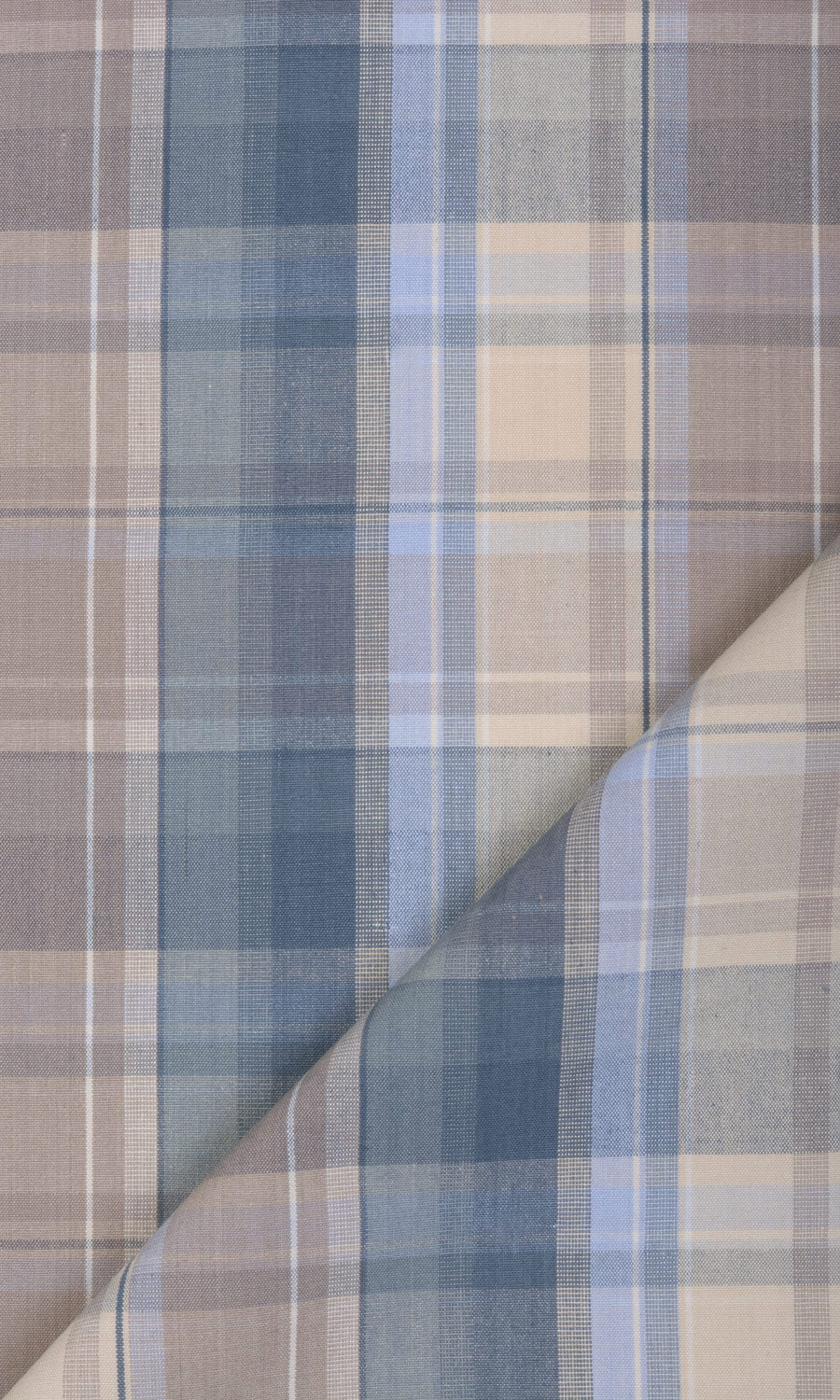 Cotton Curtain Panels (Blue/ Brown) Extra Long Short Wide