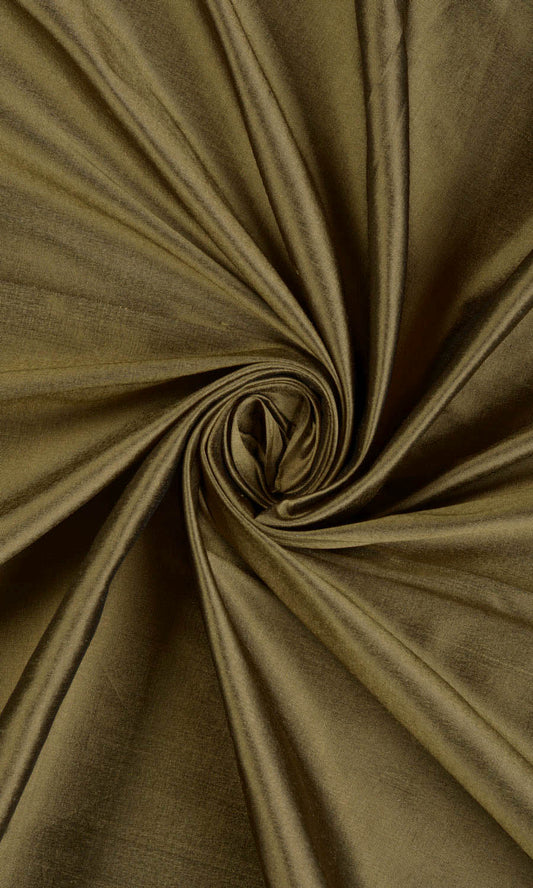 Shantung Silk Curtains (Dark Olive Green)