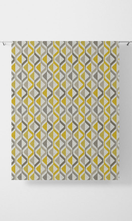 Yellow & Grey Striped Drapes 
