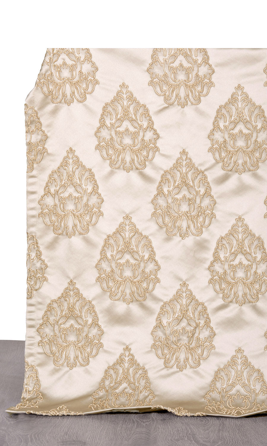 Damask Textured Window Treatments Fabric Sample (Beige)