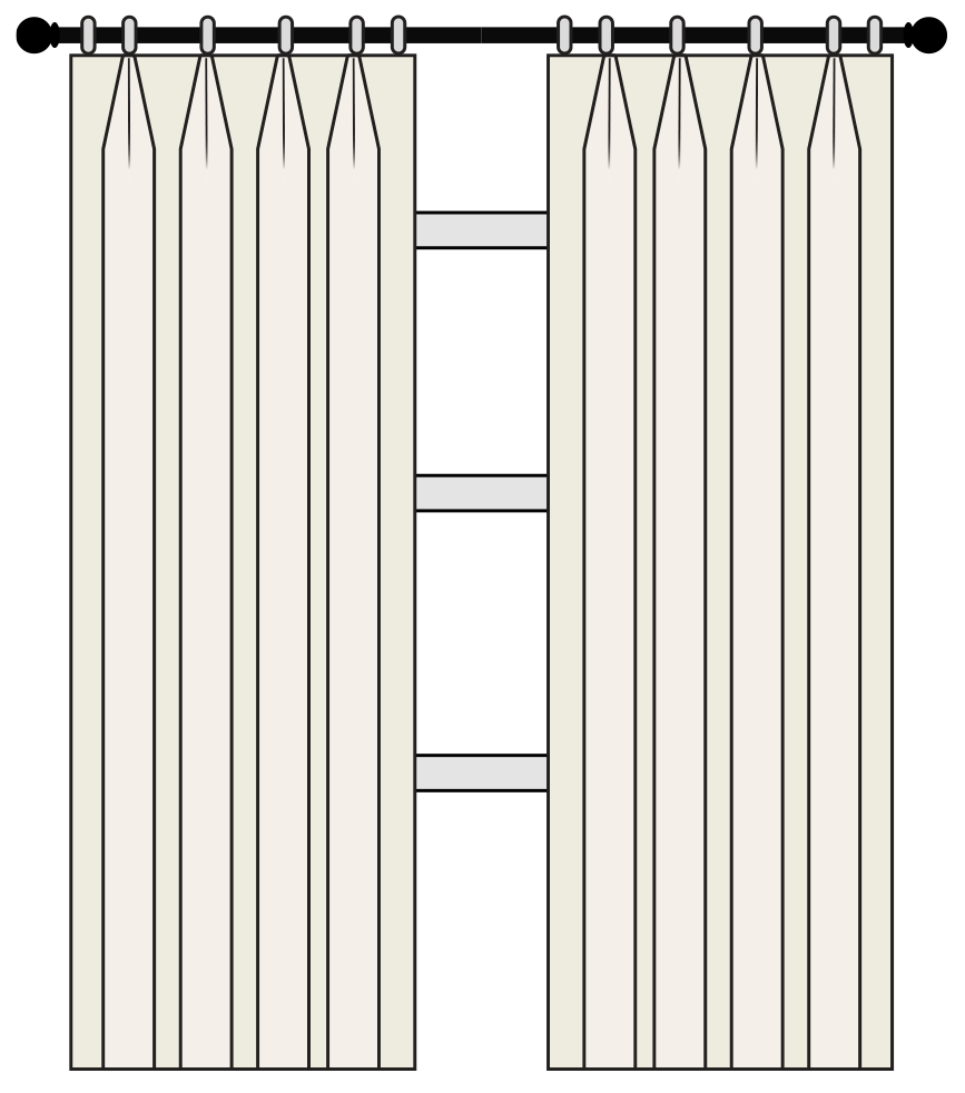 Euro double pinch pleat curtains from The White Window
