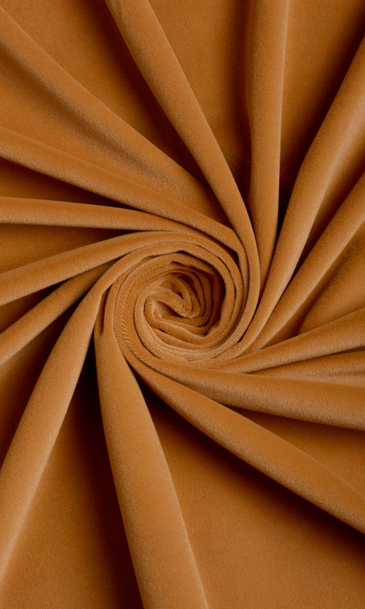 Pencil Pleat Style Orange / Brown Velvet Fabric