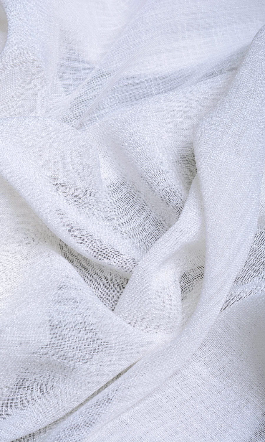 Sheer Linen Window Treatments Fabric By the Metre (White/ Ivory)