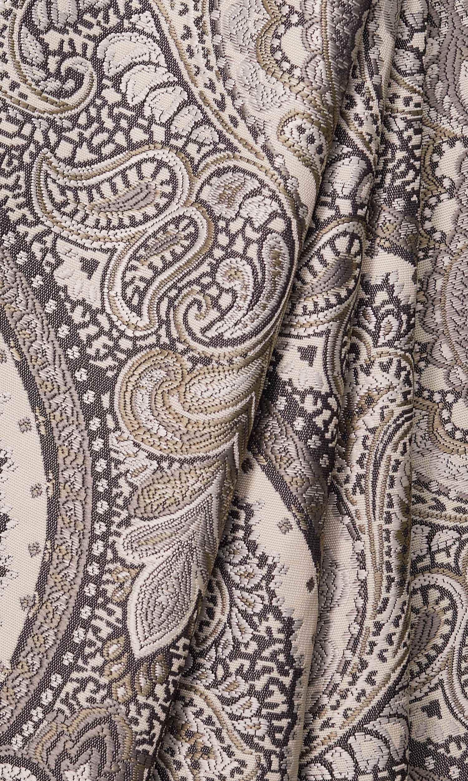 Damask Window Treatments Fabric Sample (Gray/ Beige/ Charcoal)
