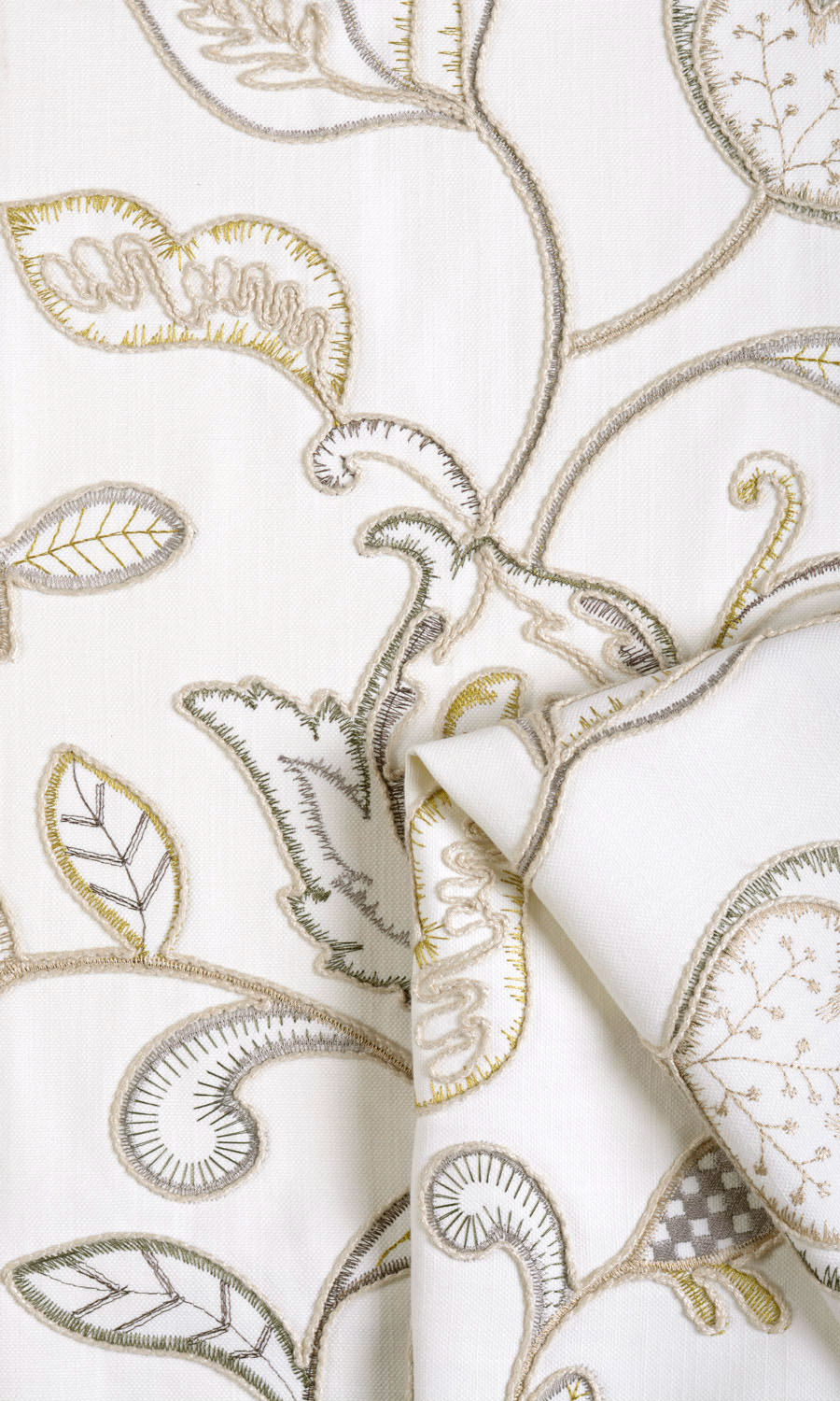 Embroidered Curtains / Drapes / Window Drapery Panels (Beige/ Gray/ Green/ White)