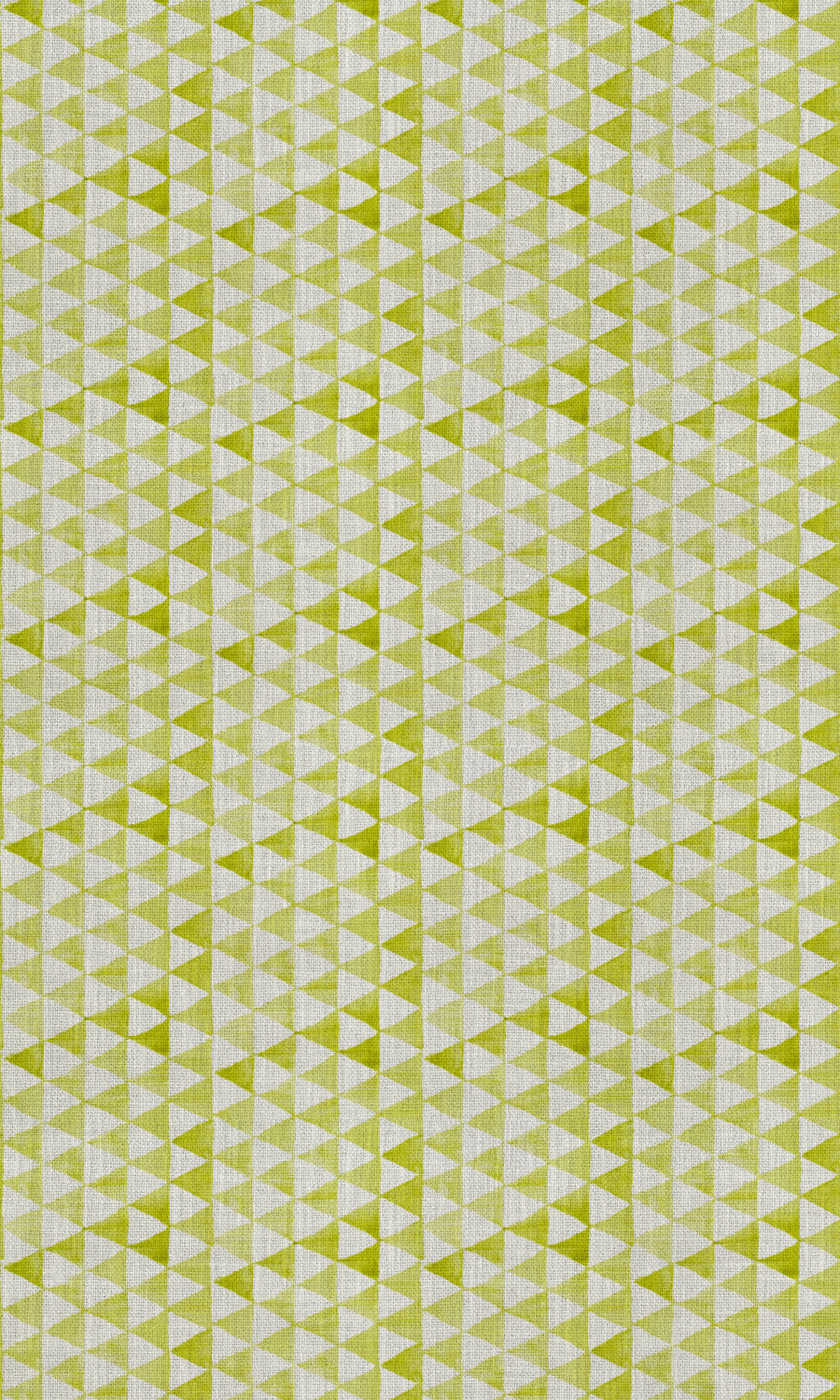 Triagonal Print Fabric Material By the Metre (White/ Green)