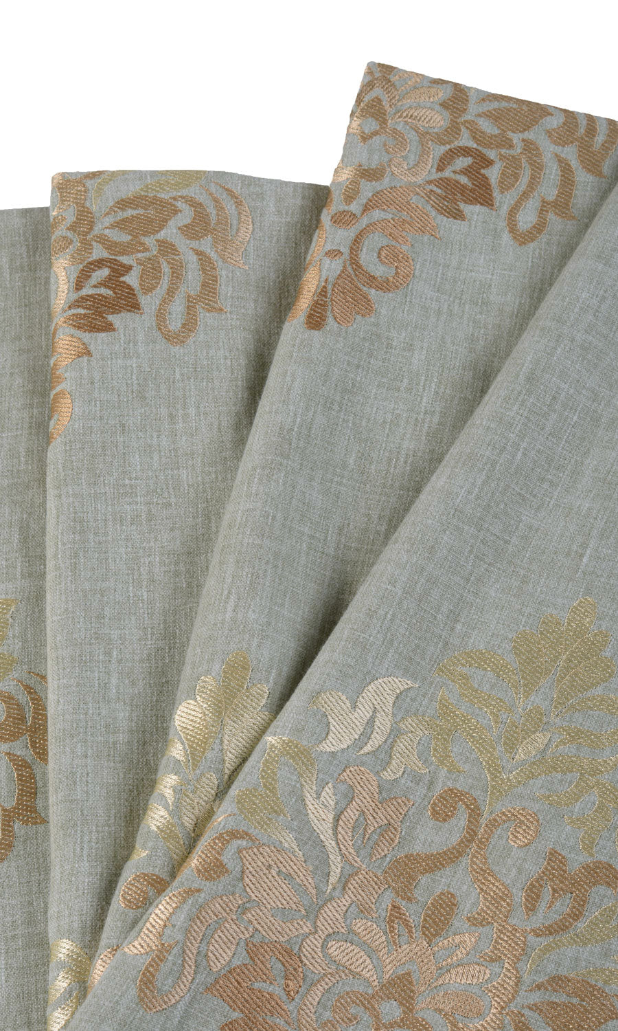 Damask Patterned  Made-to-Measure Curtains (Gray/ Beige/ Brown)