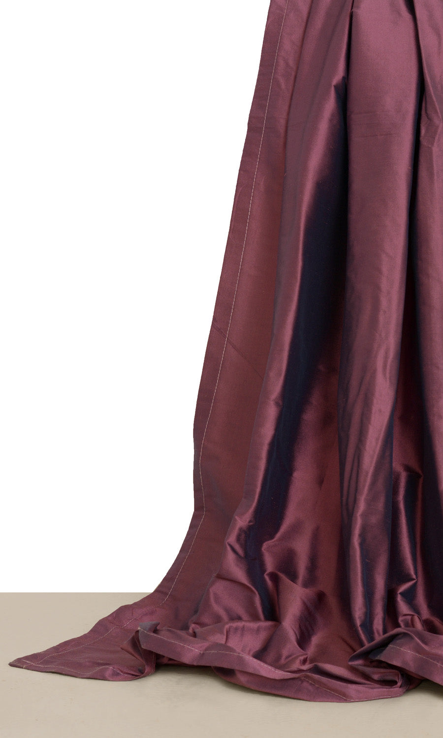Shantung Silk Window Treatments Fabric Sample (Wine Purple)